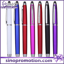 Metal Luster Clip Ball Pen with Rubber Tip